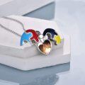 wholesale 925 Sterling Silver Puzzle Heart Autism Awareness Photo Locket Pendant Necklace for Women-0-3