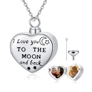 Sterling Silver Heart Urn Necklace-0