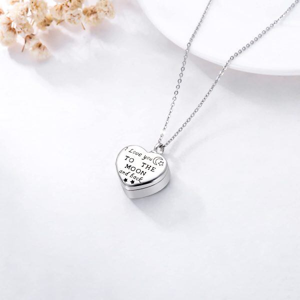 Sterling Silver Heart Urn Necklace-3