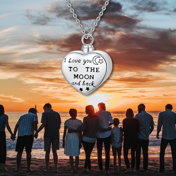 Sterling Silver Heart Urn Necklace-7