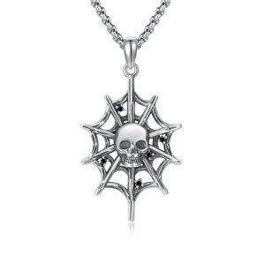 Sterling Silver Skull Necklace-0