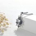wholesale 925 Sterling Silver Spider Web Skull Pendant Necklace for Women-0-3