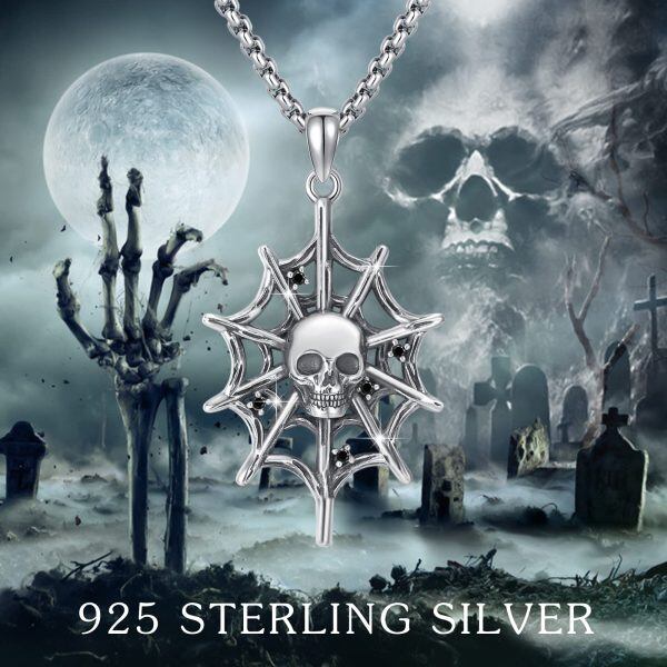 Sterling Silver Skull Necklace-5