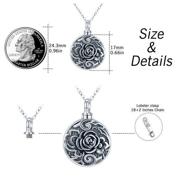 Sterling Silver Rose Urn Necklace-1