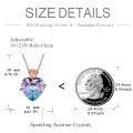 wholesale 925 Sterling Silver Heart-Shaped Purple Crystal Rose Flower Pendant Necklace for Women Romantic Valentine's Day s-0-2