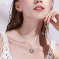 wholesale 925 Sterling Silver Rainbow Crystal Moon & Sloth with Gold Plated Sunflower Pendant Necklace for Women-0-3