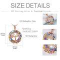 wholesale 925 Sterling Silver Rainbow Crystal Tree of Life Pendant Necklace Gift for Women-0-2