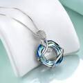 wholesale Sterling Silver Crystal Rose Flower Butterfly Necklace for Women Gift-0-1