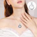 wholesale Sterling Silver Crystal Rose Flower Butterfly Necklace for Women Gift-0-2