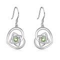 wholesale 925 Sterling Silver Celtic Knot Green Crystal Dangle Earrings for Women-0-0
