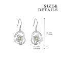 wholesale 925 Sterling Silver Celtic Knot Green Crystal Dangle Earrings for Women-0-4