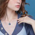 wholesale 925 Sterling Silver Blue Crystal Stethoscope Heart Pendant Necklace Gift for Nurses and Graduates-0-2
