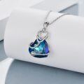 wholesale 925 Sterling Silver Blue Crystal Stethoscope Heart Pendant Necklace Gift for Nurses and Graduates-0-3