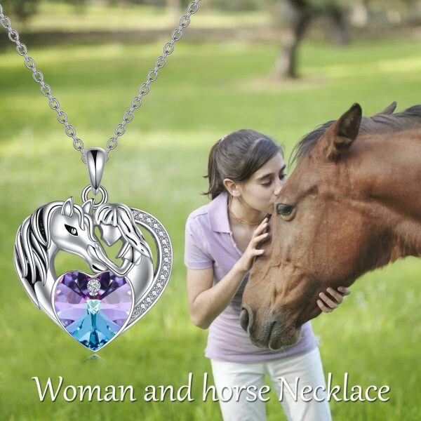 Sterling Silver Horse And Girl Necklace-4