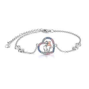 Sterling Silver Father Daughter Bracelets-0