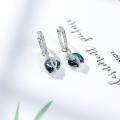 wholesale 925 Sterling Silver Blue Austrian Crystal Infinity Heart Drop Earrings-0-1