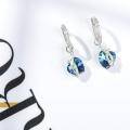 wholesale 925 Sterling Silver Blue Austrian Crystal Infinity Heart Drop Earrings-0-2