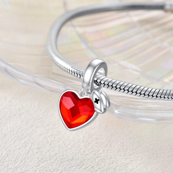 Sterling Silver Nurse Heart Charm-2