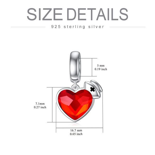 Sterling Silver Nurse Heart Charm-5