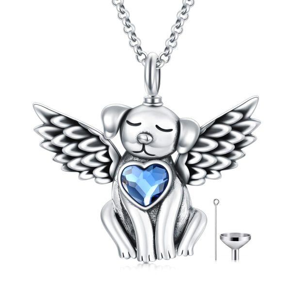 Sterling Silver Dog Urn Necklace-0