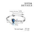 wholesale 925 Sterling Silver Blue Crystal Heart Charm Bracelet for Women-0-3