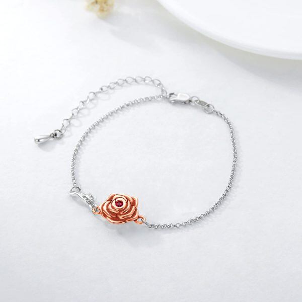 Sterling Silver Rose Bracelet-1