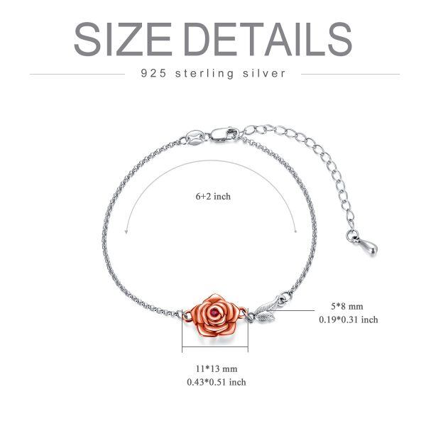 Sterling Silver Rose Bracelet-4