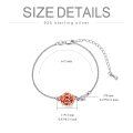 wholesale 925 Sterling Silver Rose Charm Cremation Jewelry Bracelet with Red Crystal and Leaf Pendant for Women-0-4