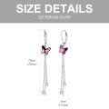 wholesale 925 Sterling Silver Pink Crystal Butterfly Dangle Earrings for Women-0-4