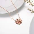 wholesale Rose Gold 925 Sterling Silver Austrian Crystal Heart Shaped Pendant Necklace - Anniversary/Birthday Gifts for Her-0-3