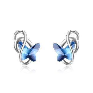 Sterling Silver Butterfly Earrings-0