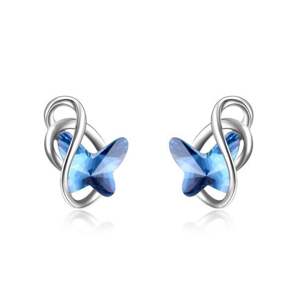 Sterling Silver Butterfly Earrings-0