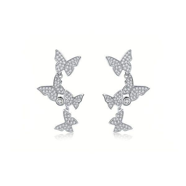 Sterling Silver Butterfly Earrings-0