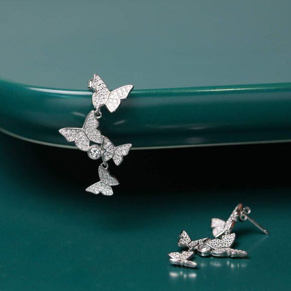 Sterling Silver Butterfly Earrings-1