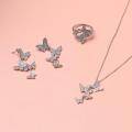wholesale 925 Sterling Silver Butterfly Drop Earrings with Cubic Zirconia - Wholesale Jewelry for Women-0-3