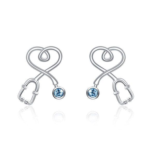 Sterling Silver Stethoscope Earrings-0