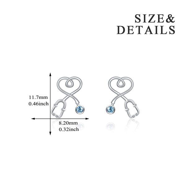 Sterling Silver Stethoscope Earrings-4