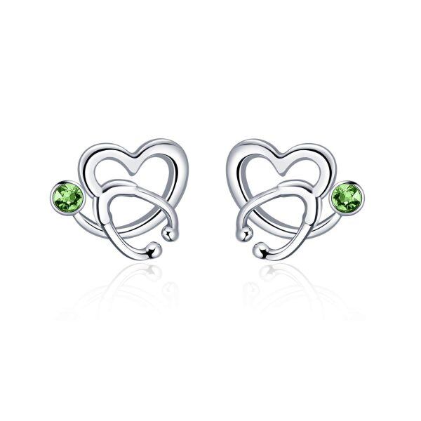 Sterling Silver Stethoscope Earrings-0