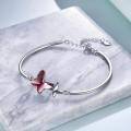 wholesale Sterling Silver Austrian Crystal Infinity Morpho Helena Butterfly Bangle Bracelet Women s Jewelry Gift-0-1