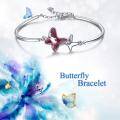 wholesale Sterling Silver Austrian Crystal Infinity Morpho Helena Butterfly Bangle Bracelet Women s Jewelry Gift-0-4