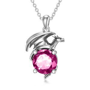 Sterling Silver Dragon Necklace-0