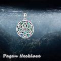 wholesale 925 Sterling Silver Round Abalone Shell Triquetra Pendant Necklace for Women-0-4