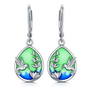 925 Sterling Silver Hummingbird Earrings-0