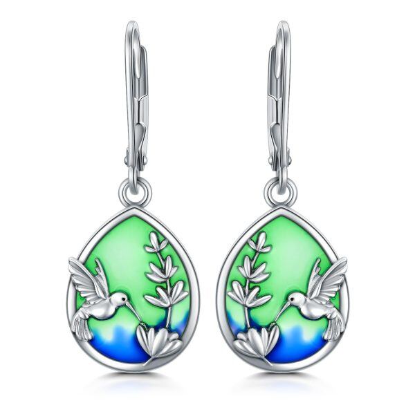 925 Sterling Silver Hummingbird Earrings-0