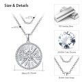 wholesale 925 Sterling Silver Round Pendant Necklace with Geometric Design for Women-0-2
