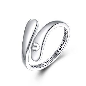 Sterling Silver Hollow Heart Open Ring-0