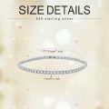 wholesale 925 Sterling Silver 925 CZ Tennis Bracelet - White Gold Tone Square-Cut Stones-0-5