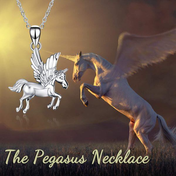 925 Sterling Silver Horse Pendant Necklace -4