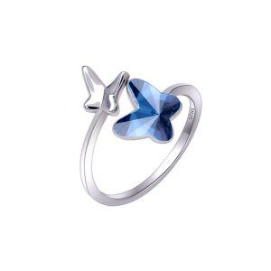 Sterling Silver Butterfly Ring Adjustable Open Ring-0