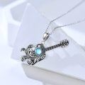 wholesale 925 Sterling Silver 925 Vintage Guitar Moonstone Pendant Necklace for Women-0-3